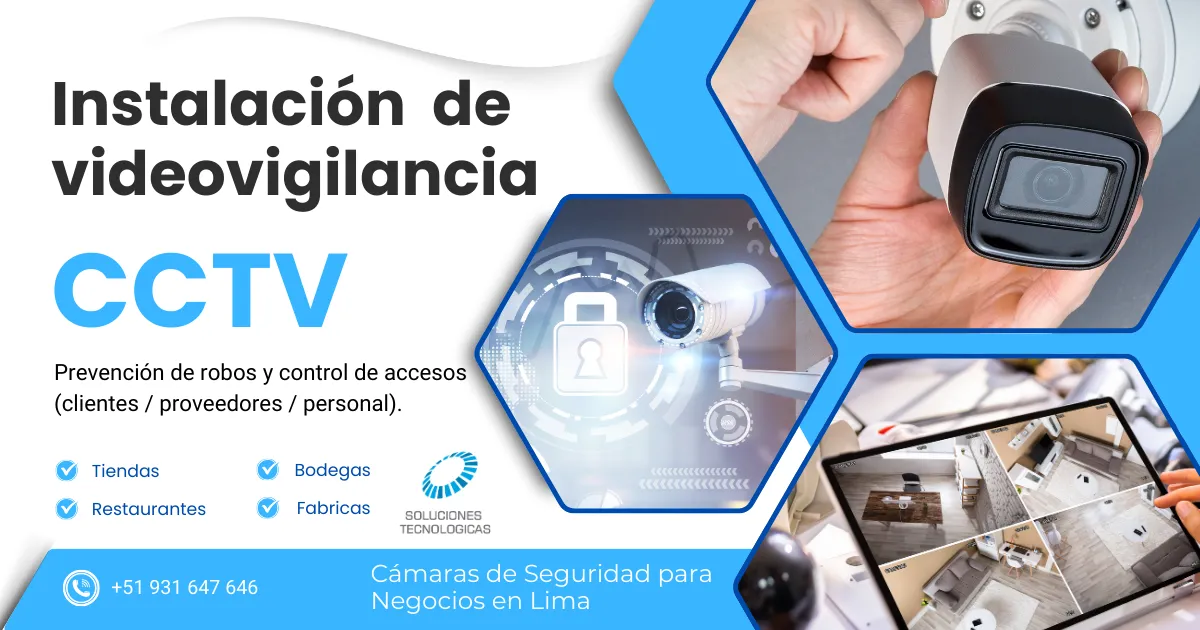 Cámaras de seguridad para empresas en Lima con instalación CCTV DVR NVR cableado y acceso remoto